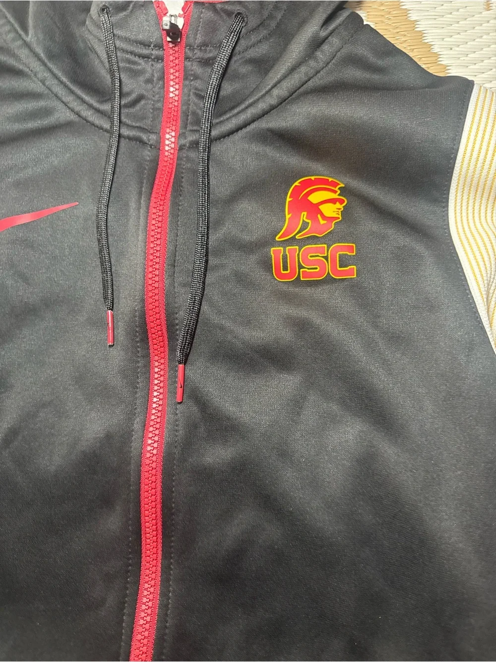 Nike Therma-FIT USC Trojans Full Zip Hooded Jacket L Black Red Gold